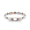 Load image into Gallery viewer, marquise-and-dot-stacked-wedding-band-ring-with-orange-sapphire-in-white-gold-FD8641BGSAOR-NL-WG.jpg