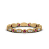 Load image into Gallery viewer, marquise-and-dot-stacked-wedding-band-ring-with-pink-sapphire-in-yellow-gold-FD8641BGSADRPI-NL-YG.jpg