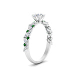Load image into Gallery viewer, marquise-and-round-emerald-classic-vintage-engagement-ring-in-FD11063RORGEMGRANGLE3-NL-WG