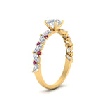 Load image into Gallery viewer, marquise-and-round-sapphire-classic-vintage-engagement-ring-in-FD11063RORGSADRPIANGLE3-NL-YG