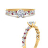 Load image into Gallery viewer, marquise-and-round-sapphire-classic-vintage-engagement-ring-in-FD11063RORGSADRPIANGLE3-NL-YG