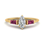 Load image into Gallery viewer, marquise-cut-bar-baguette-3-stone-pink-sapphire-engagement-ring-in-FDENS100MQRGSADRPI-NL-YG