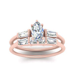 Load image into Gallery viewer, marquise-cut-bar-set-diamond-ring-with-matching-3-baguette-wedding-band-in-rose-gold-FDENS100MQANGLE5-NL-RG