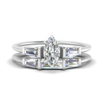 Load image into Gallery viewer, marquise-cut-bar-set-diamond-ring-with-matching-3-baguette-wedding-band-in-white-gold-FDENS100MQ-NL-WG
