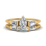 Load image into Gallery viewer, marquise-cut-bar-set-diamond-ring-with-matching-3-baguette-wedding-band-in-yellow-gold-FDENS100MQ-NL-YG