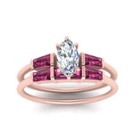 Load image into Gallery viewer, marquise-cut-bar-set-pink-sapphire-ring-with-matching-3-baguette-wedding-band-in-rose-gold-FDENS100MQGSADRPIANGLE5-NL-RG