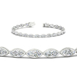 Load image into Gallery viewer, marquise-cut-bezel-tennis-bracelet-in-white-gold-fdbrc11563-nl-wg