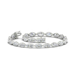 Load image into Gallery viewer, marquise-cut-bezel-tennis-bracelet-in-fdbrc11563-nl-wg