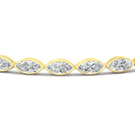 Load image into Gallery viewer, marquise-cut-bezel-tennis-bracelet-in-fdbrc11563-nl-yg