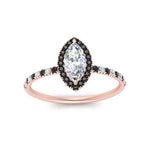 Load image into Gallery viewer, marquise-cut-black-diamond-halo-petite-engagement-ring-in-rose-gold-FD8523MQRGBLACKANGLE3-NL-RG