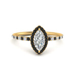 Load image into Gallery viewer, marquise-cut-black-diamond-halo-petite-engagement-ring-in-yellow-gold-FD8523MQRGBLACKANGLE3-NL-YG