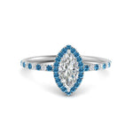 Load image into Gallery viewer, marquise-cut-blue-topaz-halo-petite-engagement-ring-in-white-gold-FD8523MQRGICBLTOANGLE3-NL-WG