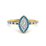Load image into Gallery viewer, marquise-cut-blue-topaz-halo-petite-engagement-ring-in-yellow-gold-FD8523MQRGICBLTOANGLE3-NL-YG