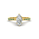 Load image into Gallery viewer, marquise-cut-cathedral-pave-diamond-engagement-ring-with-emerald-in-yellow-gold-FD11145MQRGEMGR-NL-YG.png?v