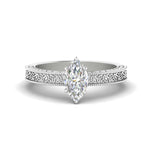 Load image into Gallery viewer, marquise-cut-celtic-engraved-solitaire-ring-in-white-gold-fdenr8544mqrsleep-nl-wg
