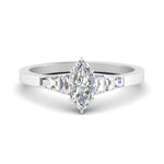Load image into Gallery viewer, marquise-cut-diamond-ring-with-tapered-baguettes-in-FD10590MQRANGLE3-NL-WG