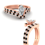 Load image into Gallery viewer, marquise-cut-diamond-wedding-ring-set-with-black-diamond-in-FDENS3007MQGBLACK-NL-RG