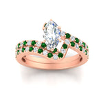 Load image into Gallery viewer, marquise-cut-diamond-wedding-ring-set-with-emerald-in-FDENS3007MQGEMGR-NL-RG