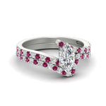 Load image into Gallery viewer, marquise-cut-diamond-wedding-ring-set-with-pink-sapphire-in-FDENS3007MQGSADRPI-NL-WG