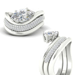 Load image into Gallery viewer, marquise-cut-dual-bands-with-wave-solitaire-ring-in-white-gold-fdens11566mq-nl-wg-w3.jpg