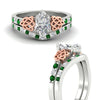 Load image into Gallery viewer, marquise-cut-emerald-celtic-two-tone-bridal-matching-set-in-white-gold-fdens2255mqgemgrangle3-nl-wg-ws4.jpg