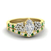 Load image into Gallery viewer, marquise-cut-emerald-celtic-two-tone-bridal-matching-set-in-yellow-gold-fdens2255mqgemgrsleep-nl-yg-ws4.jpg