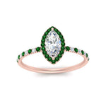 Load image into Gallery viewer, marquise-cut-emerald-halo-petite-engagement-ring-in-rose-gold-FD8523MQRGEMGRANGLE3-NL-RG