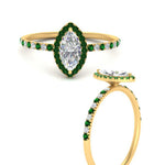 Load image into Gallery viewer, marquise-cut-emerald-halo-petite-engagement-ring-in-yellow-gold-FD8523MQRGEMGRANGLE3-NL-YG