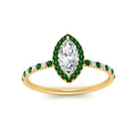 Load image into Gallery viewer, marquise-cut-emerald-halo-petite-engagement-ring-in-yellow-gold-FD8523MQRGEMGRANGLE3-NL-YG