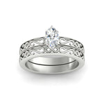 Load image into Gallery viewer, marquise-cut-filigree-single-stone-diamond-wedding-ring-set-in-white-gold-FDENS3289MQANGLE5-NL-WG.jpg?v=1763371065
