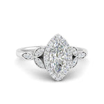 Load image into Gallery viewer, marquise-cut-lab-diamond-halo-ring-with-leaf-design-in-white-gold-FD9827MQR-NL-WG.jpg?v=1770891235