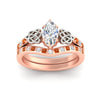 Load image into Gallery viewer, marquise-cut-orange-sapphire-celtic-two-tone-bridal-matching-set-in-rose-gold-fdens2255mqgsaorangle5-nl-rg-ws4.jpg