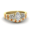 Load image into Gallery viewer, marquise-cut-orange-sapphire-celtic-two-tone-bridal-matching-set-in-yellow-gold-fdens2255mqgsaorsleep-nl-yg-ws4.jpg