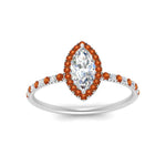 Load image into Gallery viewer, marquise-cut-orange-sapphire-halo-petite-engagement-ring-in-white-gold-FD8523MQRGSAORANGLE3-NL-WG
