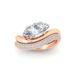 Load image into Gallery viewer, marquise-cut-pave-band-with-wave-solitaire-ring-in-rose-gold-fdens11566mq-nl-rg-w1.jpg