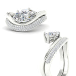 Load image into Gallery viewer, marquise-cut-pave-band-with-wave-solitaire-ring-in-white-gold-fdens11566mq-nl-wg-w1.jpg