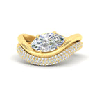Load image into Gallery viewer, marquise-cut-pave-band-with-wave-solitaire-ring-in-yellow-gold-fdens11566mq-nl-yg-w1.jpg