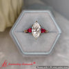 Load image into Gallery viewer, marquise-cut-pear-3-stone-cathedral-ring-with-ruby-in-14k-yellow-gold-fdenr9210-5