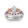 Load image into Gallery viewer, marquise-cut-pink-sapphire-channel-band-celtic-bridal-set-in-white-gold-fdens2255mqgsadrpiangle5-nl-wg-ws2.jpg