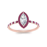 Load image into Gallery viewer, marquise-cut-pink-sapphire-halo-petite-engagement-ring-in-rose-gold-FD8523MQRGSADRPIANGLE3-NL-RG