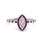 Load image into Gallery viewer, marquise-cut-pink-sapphire-halo-petite-engagement-ring-in-white-gold-FD8523MQRGSADRPIANGLE3-NL-WG