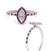 Load image into Gallery viewer, marquise-cut-pink-sapphire-halo-petite-engagement-ring-in-white-gold-FD8523MQRGSADRPIANGLE3-NL-WG
