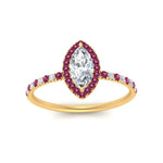 Load image into Gallery viewer, marquise-cut-pink-sapphire-halo-petite-engagement-ring-in-yellow-gold-FD8523MQRGSADRPIANGLE3-NL-YG