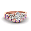 Load image into Gallery viewer, marquise-cut-purple-topaz-celtic-two-tone-bridal-matching-set-in-rose-gold-fdens2255mqgvitosleep-nl-rg-ws4.jpg