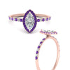 Load image into Gallery viewer, marquise-cut-purple-topaz-halo-petite-engagement-ring-in-rose-gold-FD8523MQRGVITOANGLE3-NL-RG