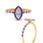 Load image into Gallery viewer, marquise-cut-purple-topaz-halo-petite-engagement-ring-in-yellow-gold-FD8523MQRGVITOANGLE3-NL-YG