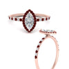 Load image into Gallery viewer, marquise-cut-ruby-halo-petite-engagement-ring-in-rose-gold-FD8523MQRGRUDRANGLE3-NL-RG