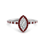 Load image into Gallery viewer, marquise-cut-ruby-halo-petite-engagement-ring-in-white-gold-FD8523MQRGRUDRANGLE3-NL-WG