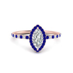 Load image into Gallery viewer, marquise-cut-sapphire-halo-petite-engagement-ring-in-rose-gold-FD8523MQRGSABLANGLE3-NL-RG