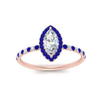 Load image into Gallery viewer, marquise-cut-sapphire-halo-petite-engagement-ring-in-rose-gold-FD8523MQRGSABLANGLE3-NL-RG